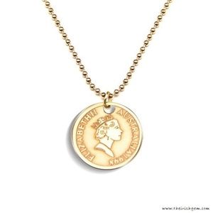Gold Elizabeth II Coin Necklace